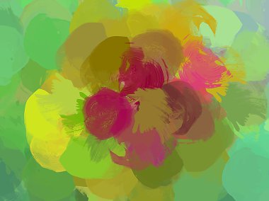 Yeşil ve pembe fırça darbeleri arka plan