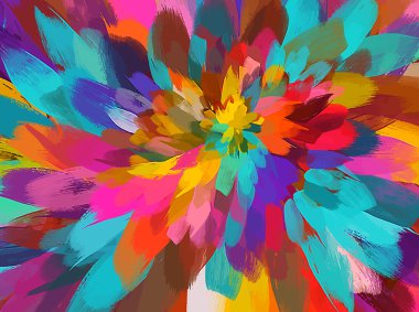 Renkli çiçek fırça darbeleri arka plan