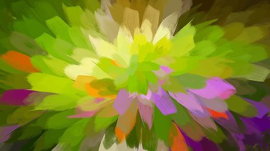 Yeşil çiçek fırça darbeleri stili