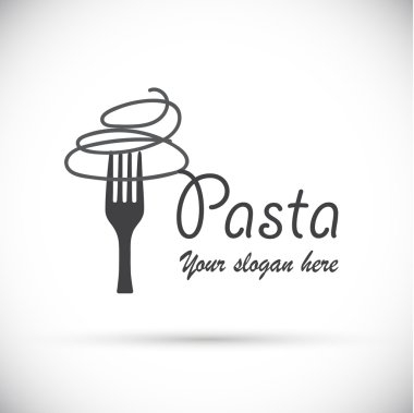 Gri logo çatal makarna ile