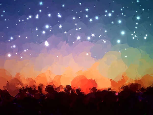 Sternenhimmel Pinsel streicht Hintergrund — Stockvektor