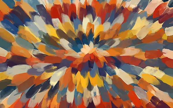 Çiçek çok renkli fırça darbeleri arka plan