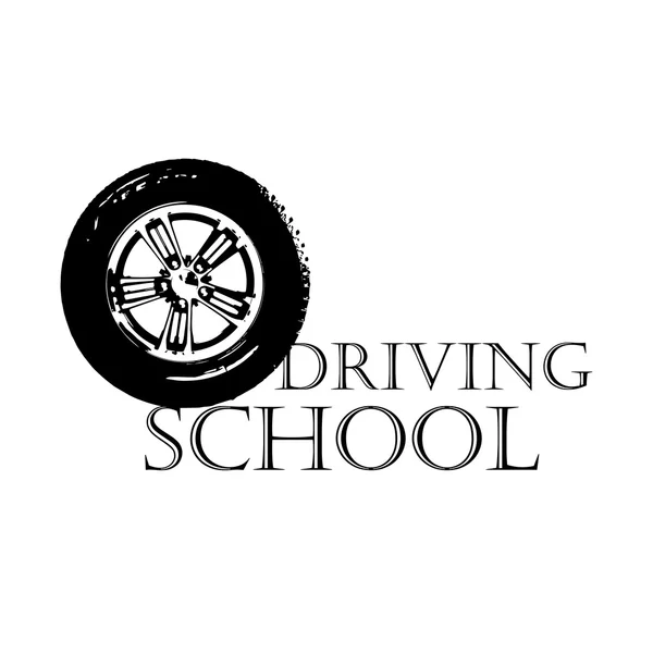 Logo escuela de conducción — Vector de stock