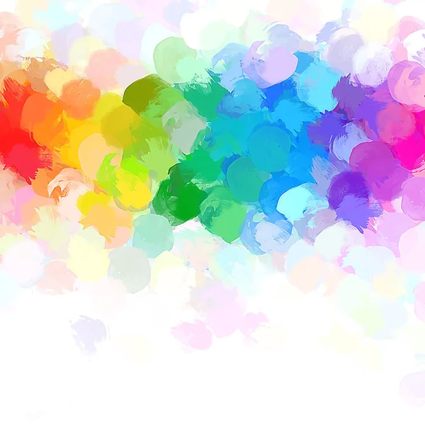 Rainbow round brush strokes background — Stock Vector