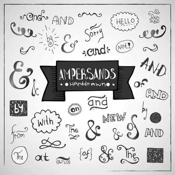 Collection ampersands and catchwords — Stock Vector