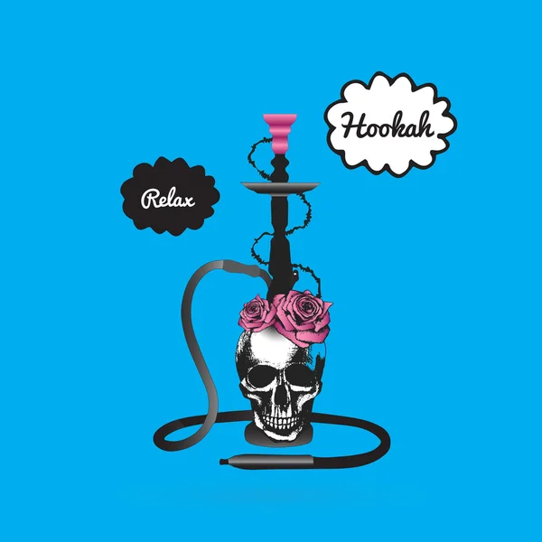 Hookah dibujos animados impresión azul — Vector de stock