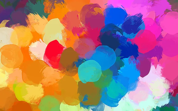 Round colorful brush strokes background — Stock Vector