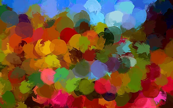 Multicolor round brush strokes background — Stock Vector