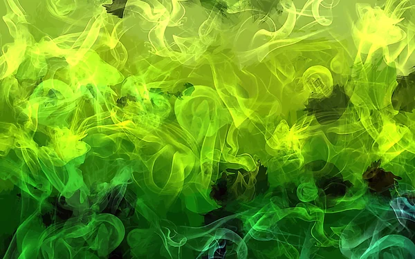 Verde humo cepillo trazos fondo — Vector de stock