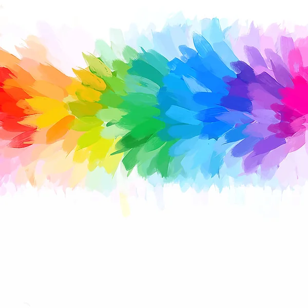 Rainbow mix brush strokes background — Stock Vector