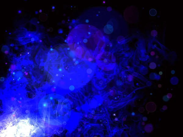 Neon blue smoke nebula background — Stock Vector