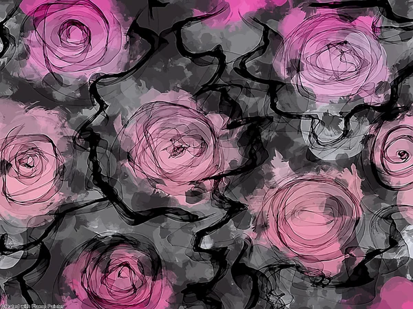 抽象的なバラ ブラシ ストロークの背景 — ストックベクタ