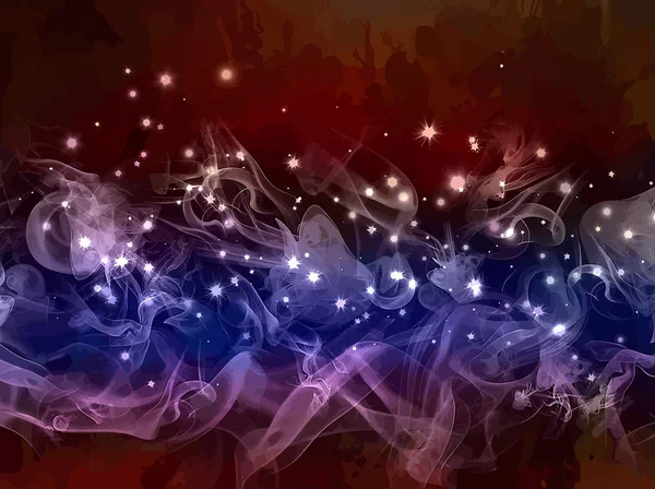 紫の煙と火花ライン — ストックベクタ