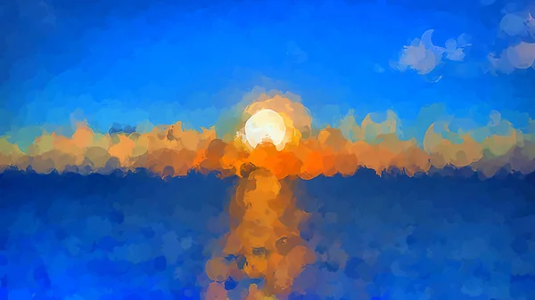 Sonnenuntergang Strand Pinsel streicht Hintergrund — Stockvektor
