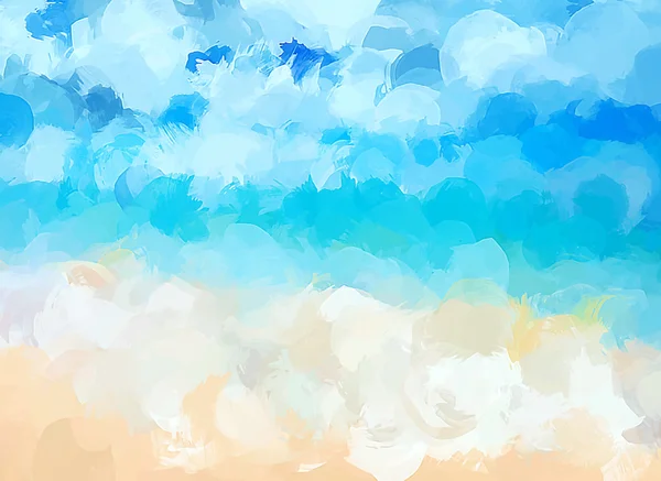 蓝色的大海画笔描边背景 — 图库矢量图片
