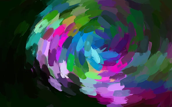 渦巻き模様のカラフルなブラシ ストロークの背景 — ストックベクタ