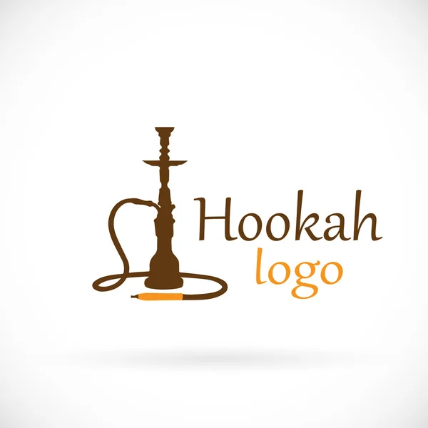 Logo Hookah en blanco — Archivo Imágenes Vectoriales