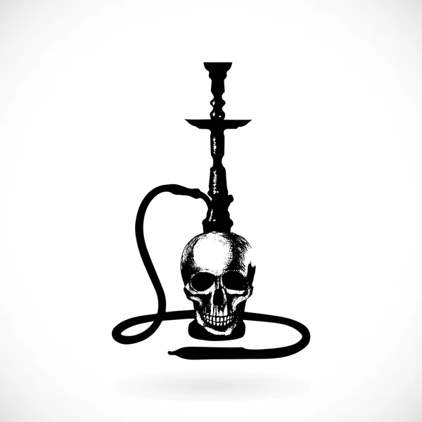 Logo crâne noir narguilé — Image vectorielle