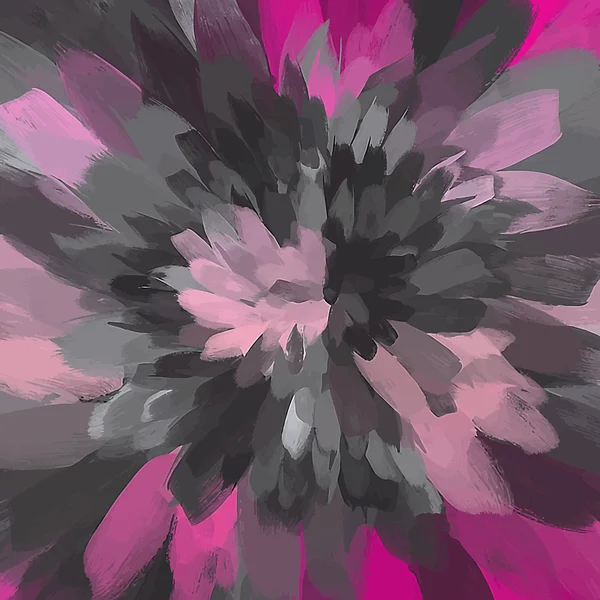 Flor rosa y grises pinceladas — Archivo Imágenes Vectoriales