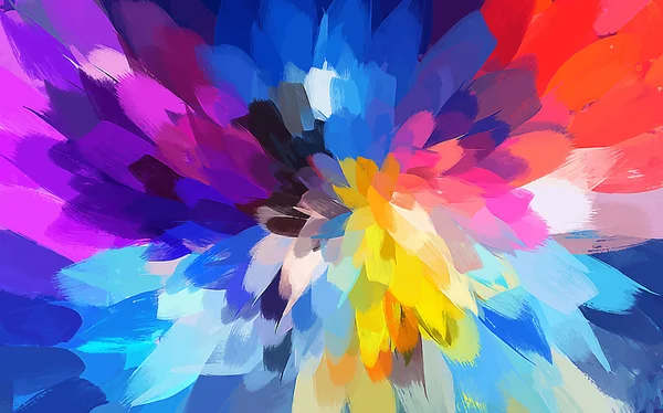 Fond coloré de coups de pinceau fleur — Image vectorielle
