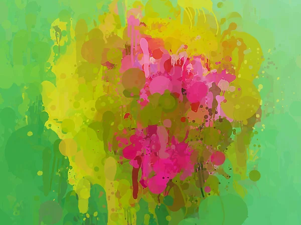 Grüne und rosa Pinselstriche Hintergrund — Stockvektor