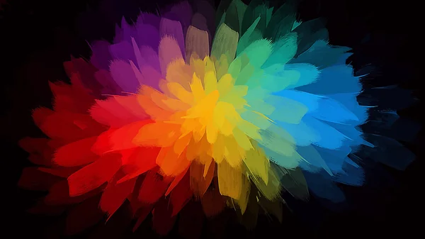Multicolor bloem borstel lijnen achtergrond — Stockvector