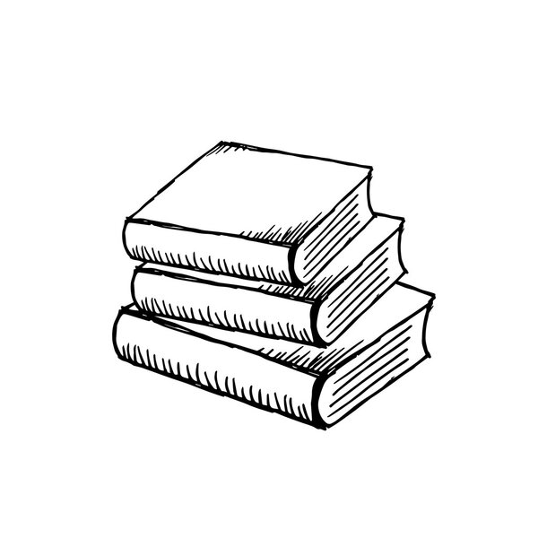 Как нарисовать стопку учебников