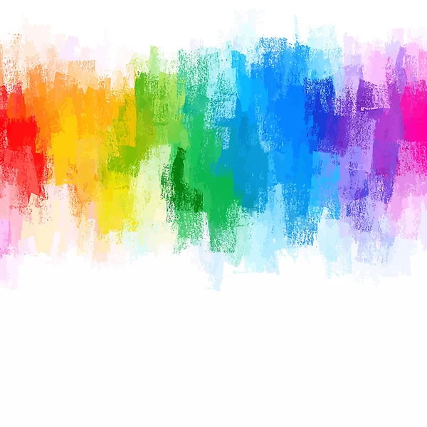 Rainbow krita brush strokes bakgrund — Stock vektor