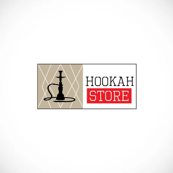 Hookah logo orizzontale rosso — Vettoriale Stock