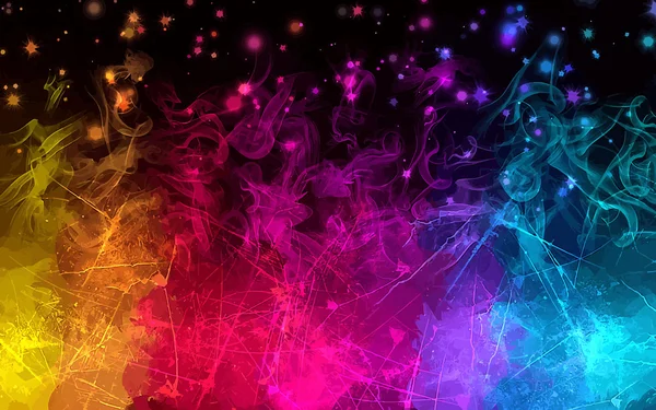 Sparkles multicolor smoke background — Stock Vector
