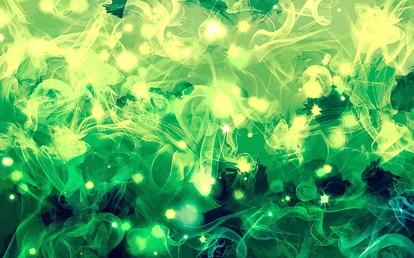 Vert fumée pinceau coups de fond — Image vectorielle