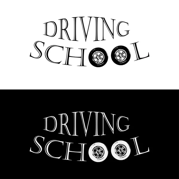 Logo escuela de conducción — Vector de stock