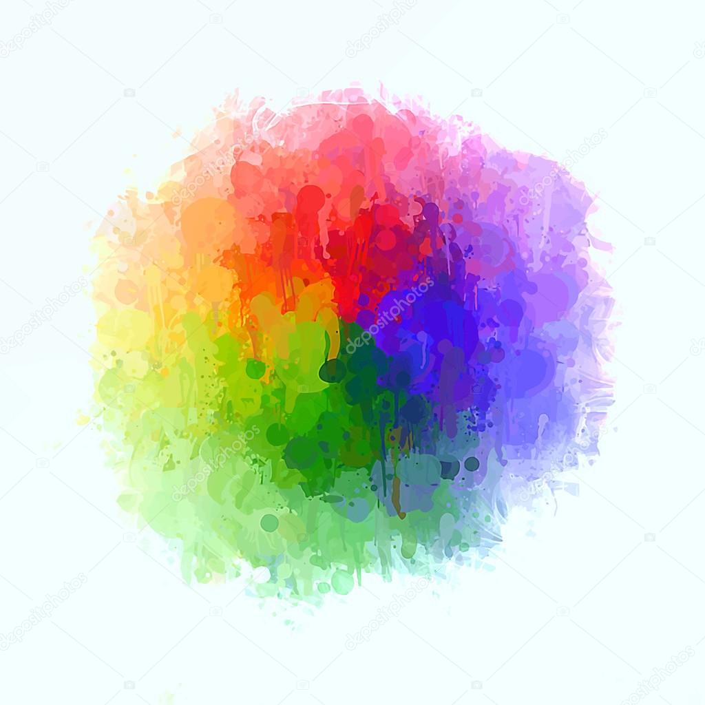Rainbow circle watercolor palette