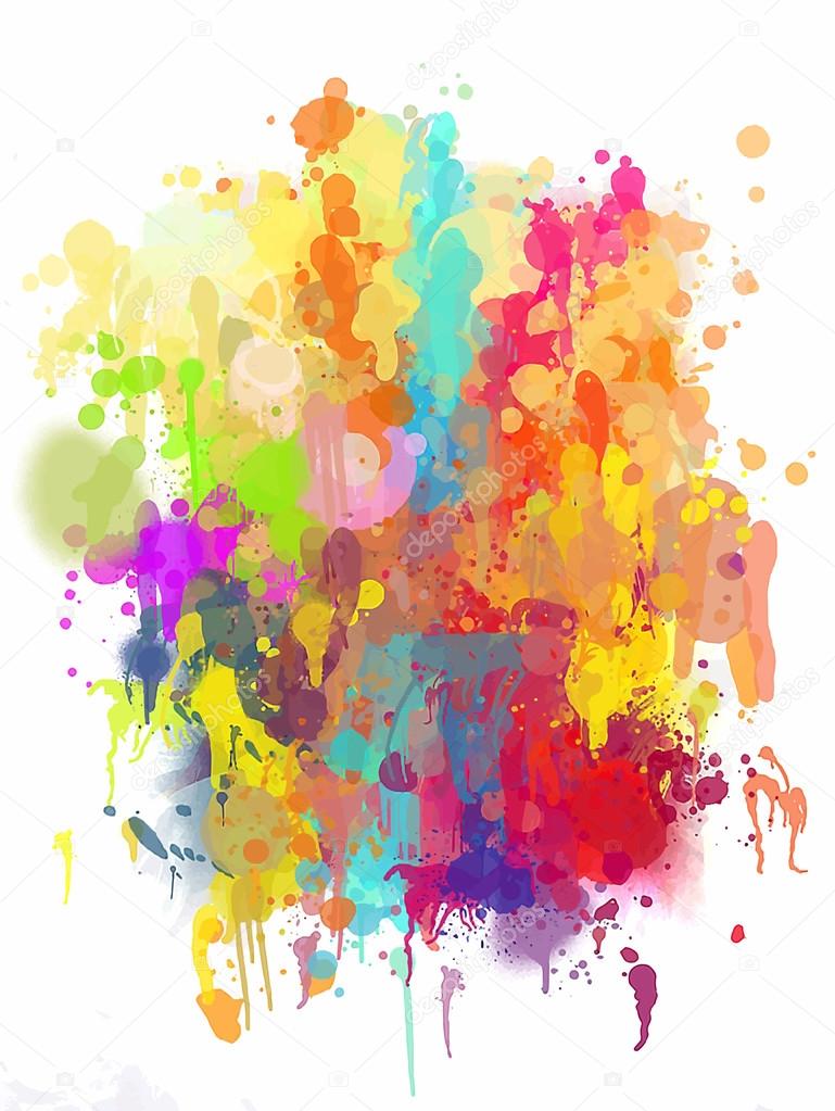 Multicolor blobs brush strokes background