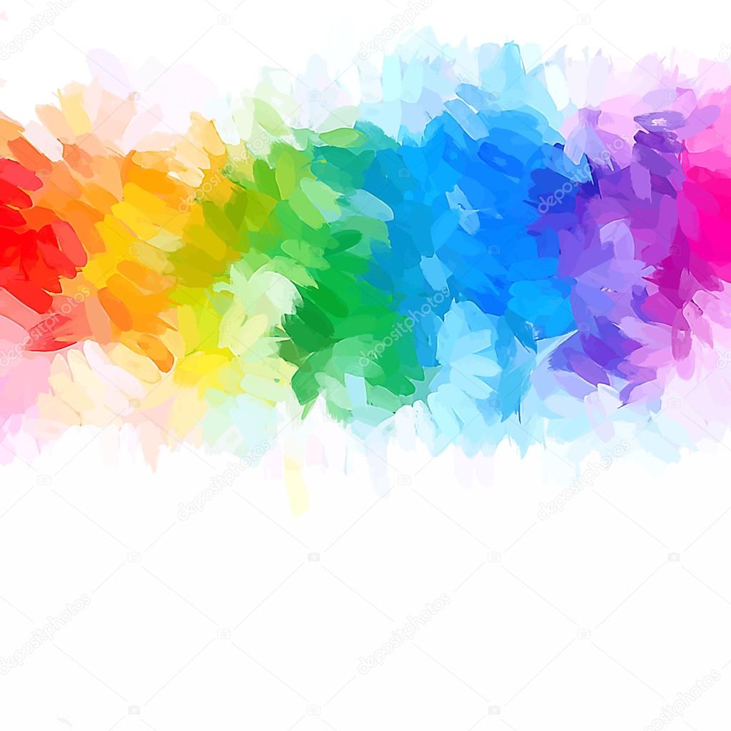 Rainbow mix brush strokes background
