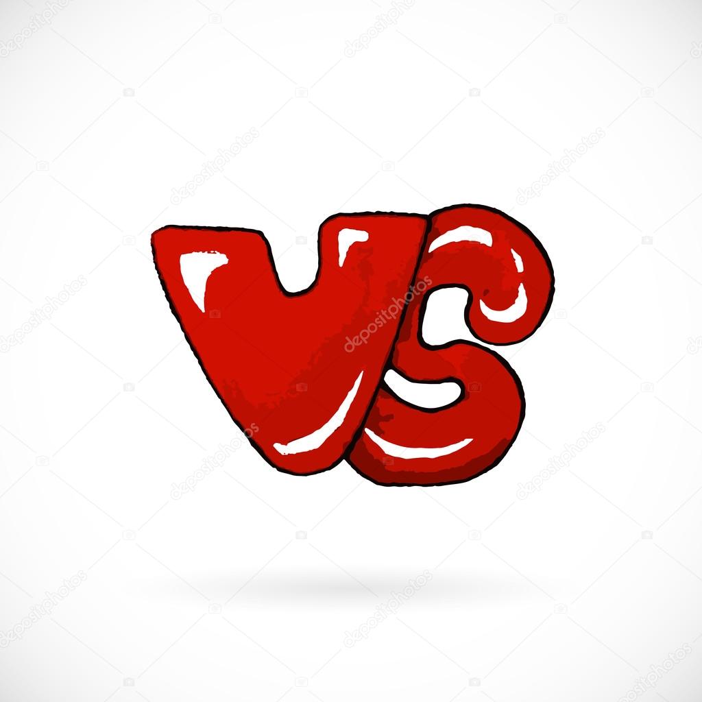 Red sign VS. Vector illustration