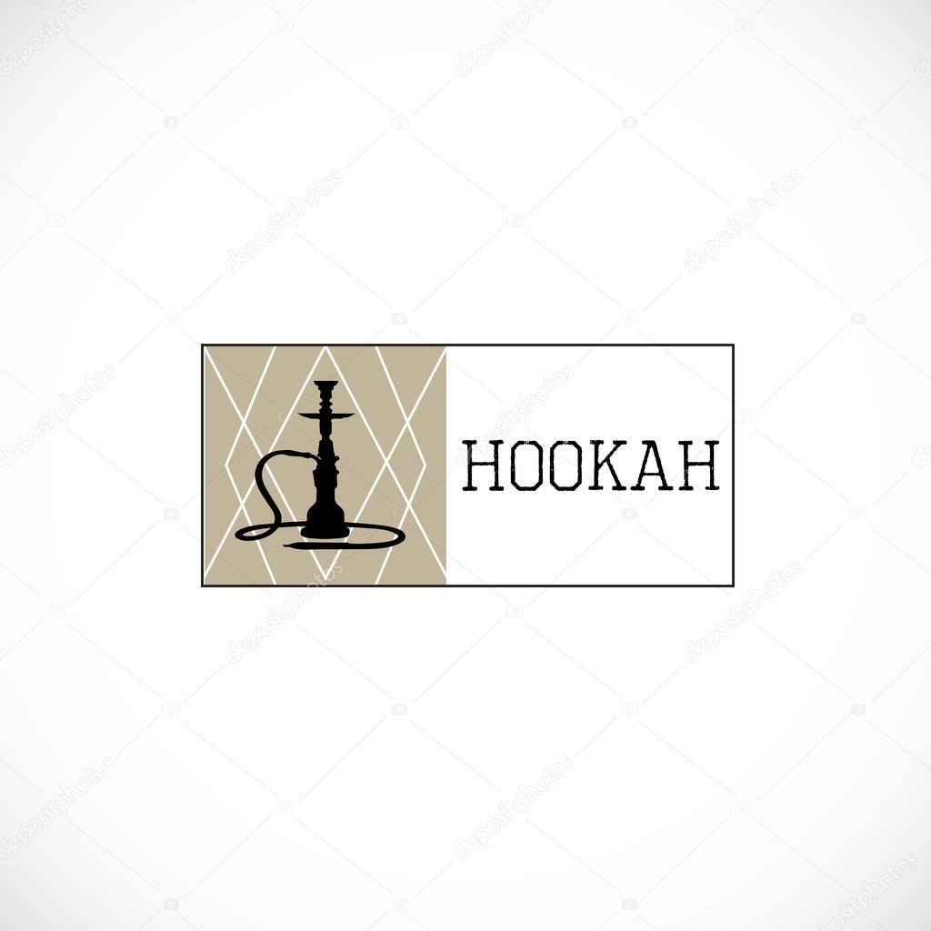 Hookah horizontal logo. Vector version