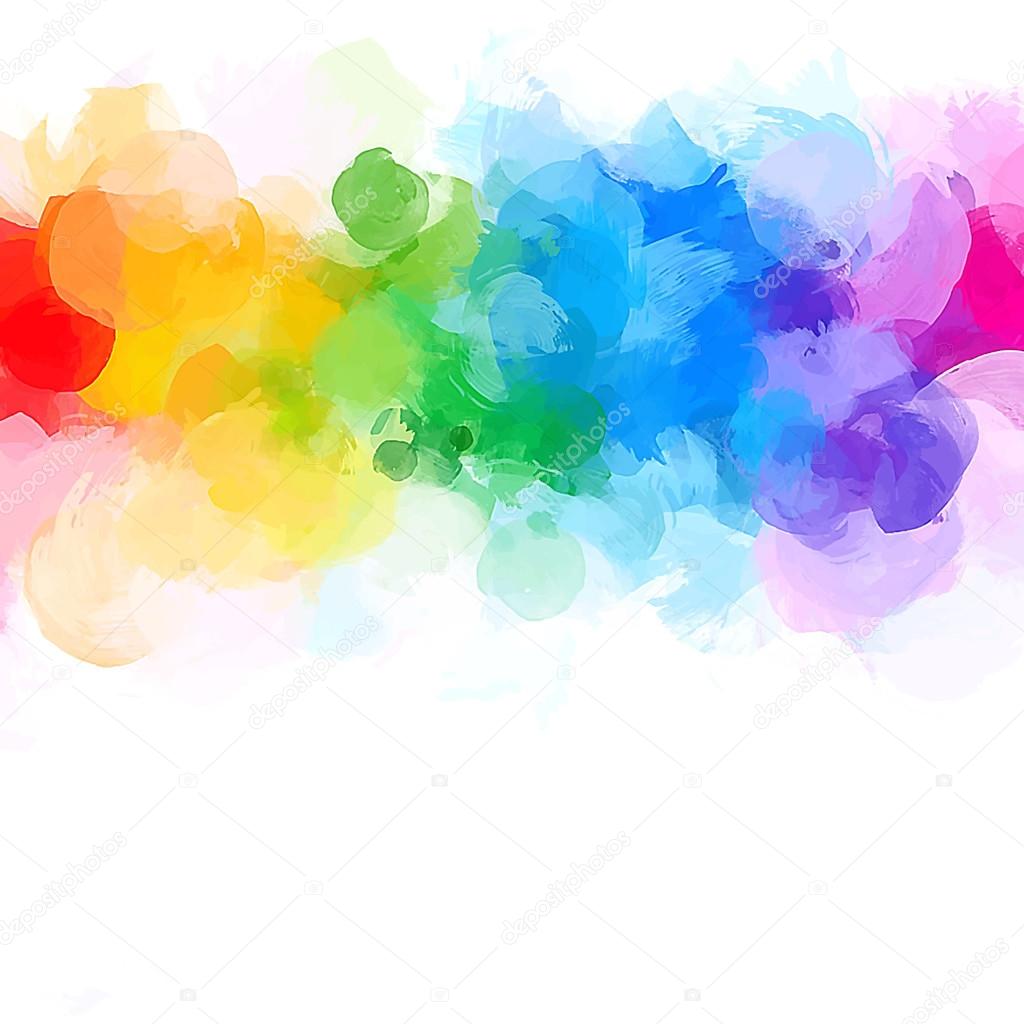 Rainbow round brush strokes background