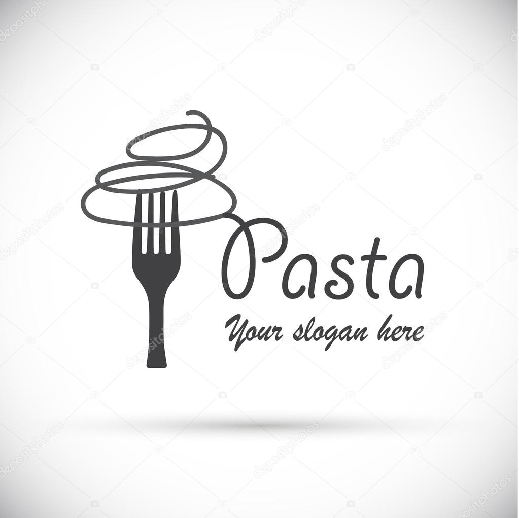 Gray logo fork with pasta
