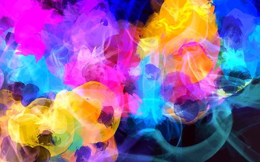 Yuvarlak renkli fırça darbeleri arka plan