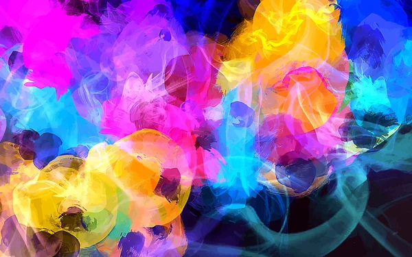 Yuvarlak renkli fırça darbeleri arka plan