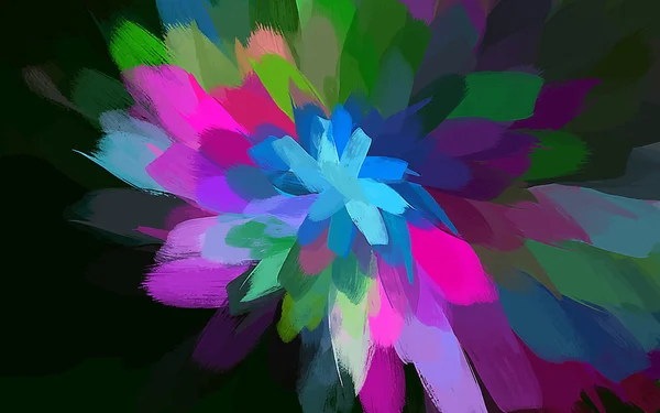 Multicolor flower brush strokes stil — Stock vektor