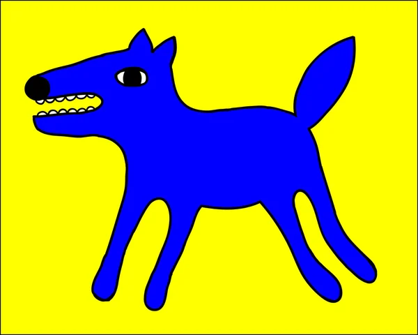 Cartoon blue wolf — Stock Vector