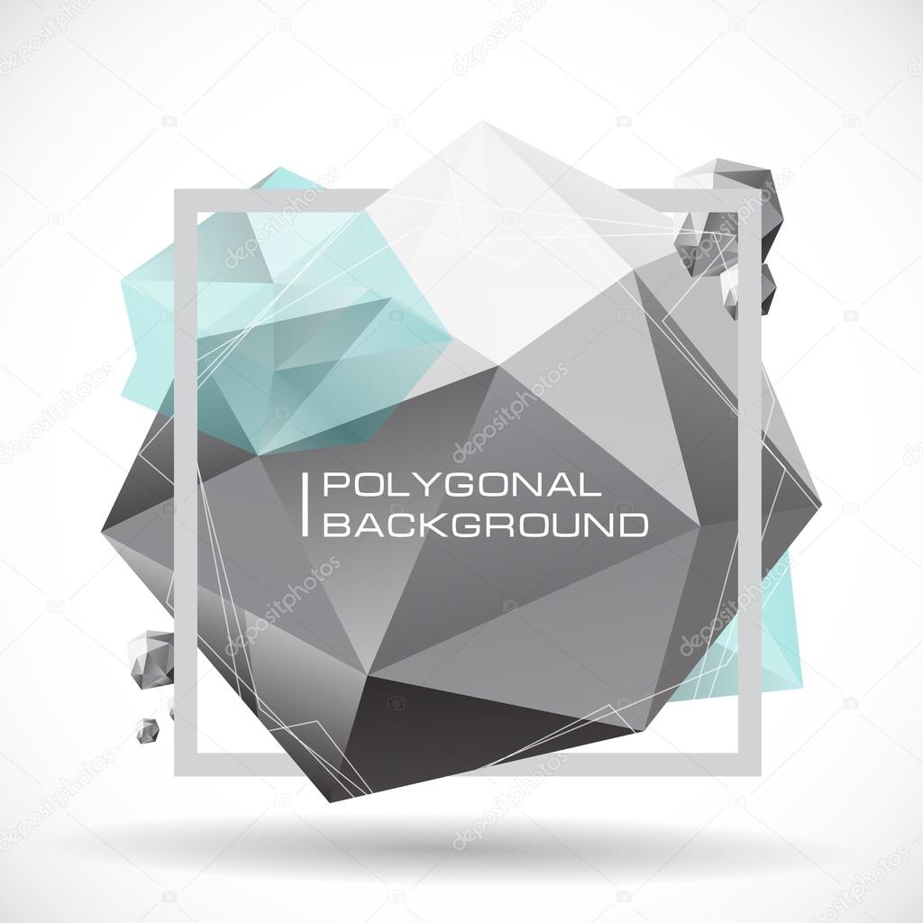 Big gray polygonal shape background