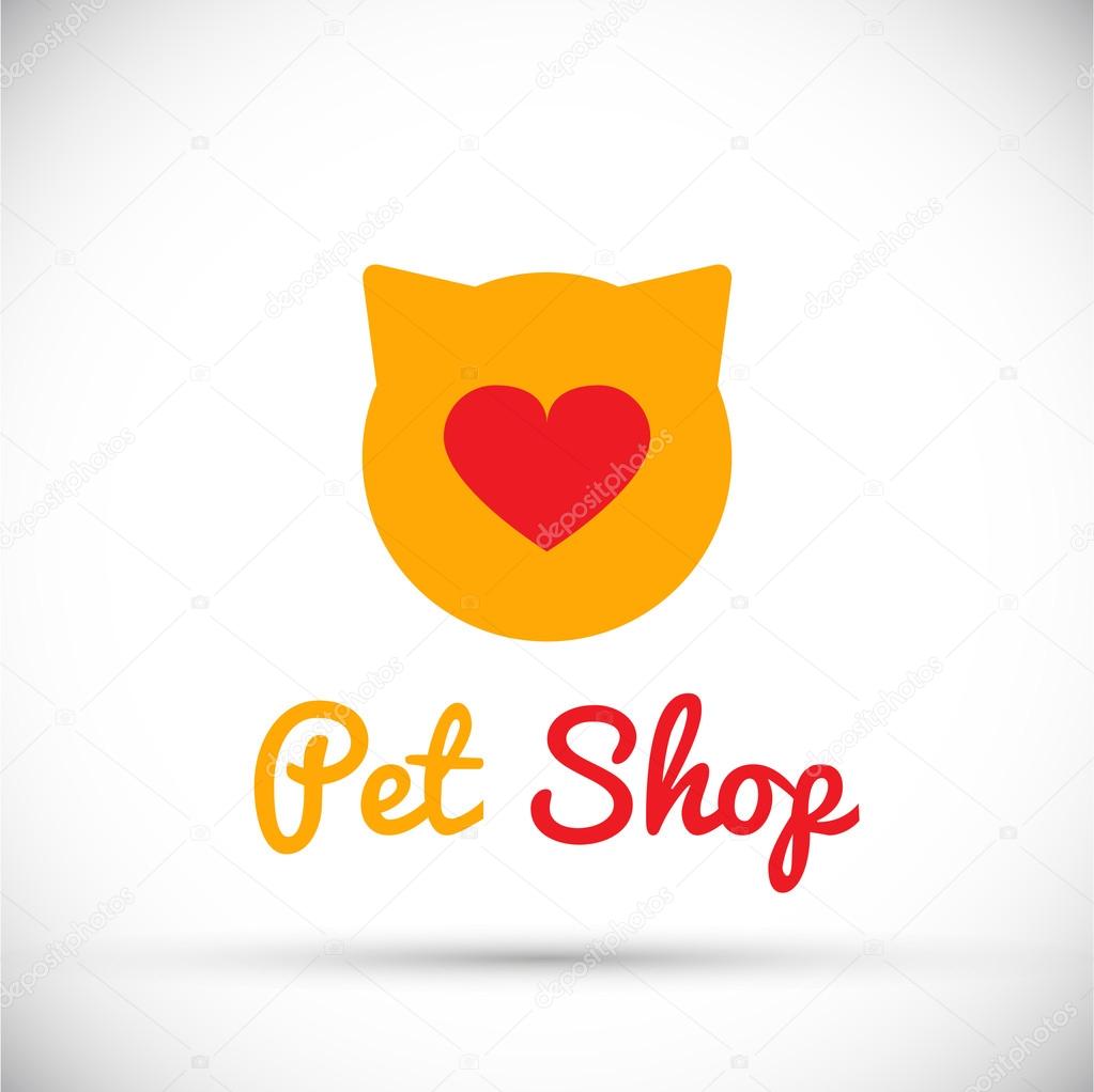 logo orange cat and red heart