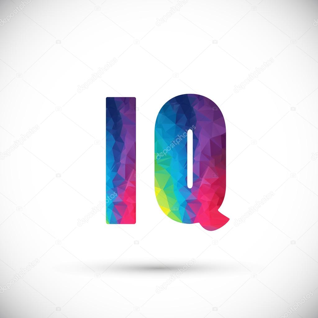 Sign IQ. Multicolor polygonal letter