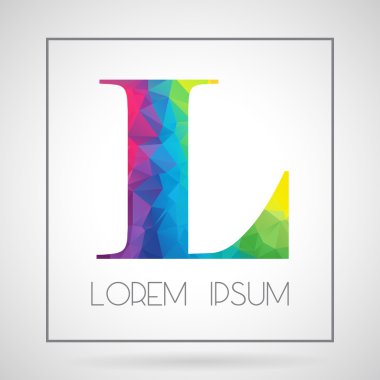 Poligonal L harfi tasarım