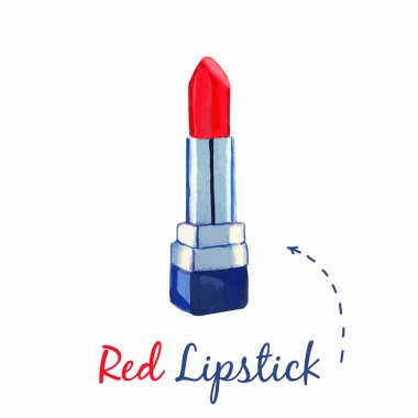 Suluboya kırmızı ruj.