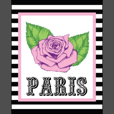 Paris ile gül flowe yazdırma