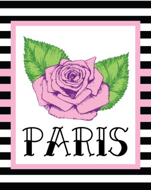 Paris ile gül flowe yazdırma